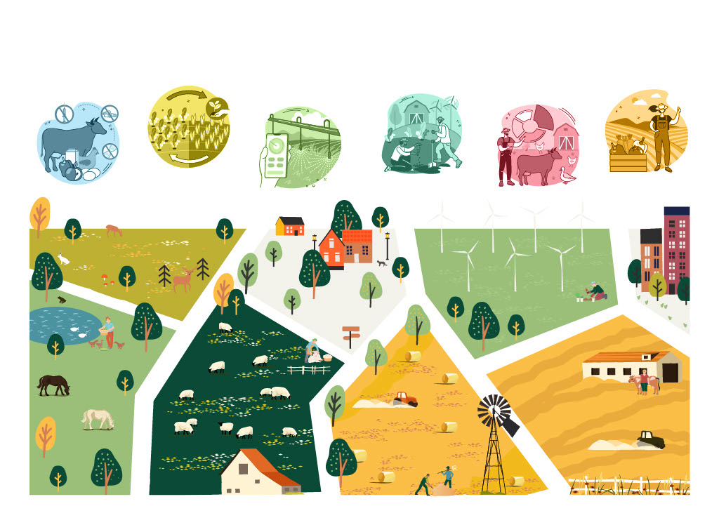 Farms embedded in a wider landscape